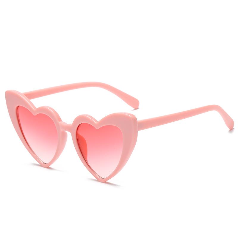WTEMPO Ladies Heart Shaped Sunglasses Pink Sunglasses Soft Girl Harajuku Fashion Sunglasses