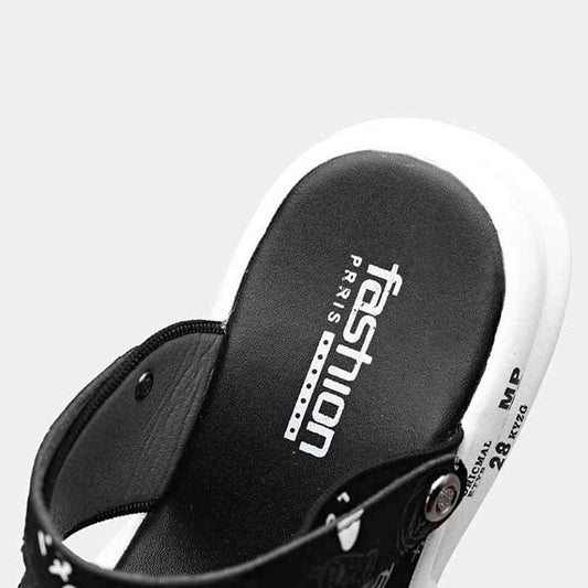 Trendy Dual-purpose Men's Leather Sandals Wearing Men's Sandals While Driving Summer Waterproof Beach Shoes