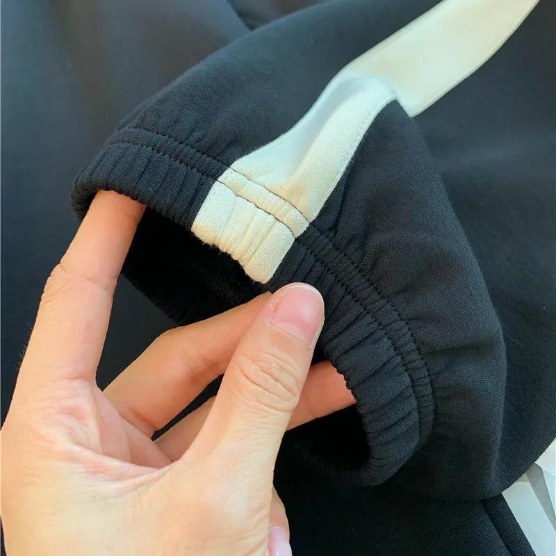 Plus Fleece Autumn and Winter Vibe Wind Pants Women High Waist Corset Casual Sports Pants Women Loose Tide