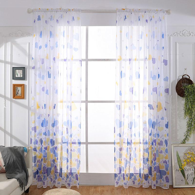 Nordic Style Semi-blackout Curtains Small Fresh Living Room Bedroom Balcony Finished Window Screens Bay Window Translucent Screens