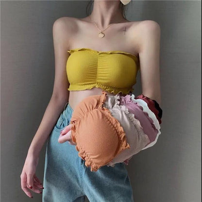 Korean Version of The Anti-glare Beauty Back Invisible Strapless Tube Top Wrap Chest No Steel Ring Underwear Bra