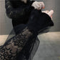Stitching Lace Knitted Sweater Women Spring and Autumn Loose Lantern Sleeve Bottoming Shirt