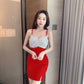 Female Sweet Light Mature Club Dress Summer Night Slim Fitting Suspender High Waist Party Dress