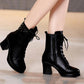 Boots Women Ankle Boots Genuine Leather Women Round Toe Chelsea Boots High Heel Boots Snow Boots