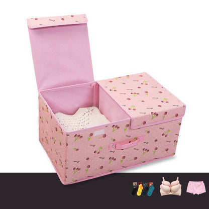 Cloth Storage Box Double Cover Storage Box Foldable Underwear Socks Book Storage Box