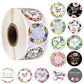 500 Pcs1.5cm Round Flower Thank You Sticker Roll Sealing Sticker 8 Patterns Holiday Gift Decoration Stationery Sticker
