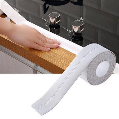 3.2m By 3.8cm PVC Sealing Strip Tape White Self Adhesive Waterproof Wall Sticker for Bathroom Kitchen
