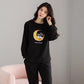 Women Pajamas Set Long Sleeve Pyjamas Suit Spring Autumn Sleepwear Winter Home Wear Loose Casual Pullover Round Neck Cute Nightwear Tops Pants