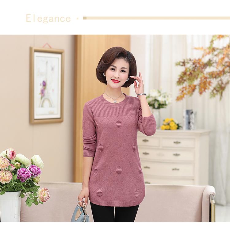 Thick Plus Velvet Sweater Women's Mid-length Loose-Fit Large Size Pullover Knit Sweater for mom