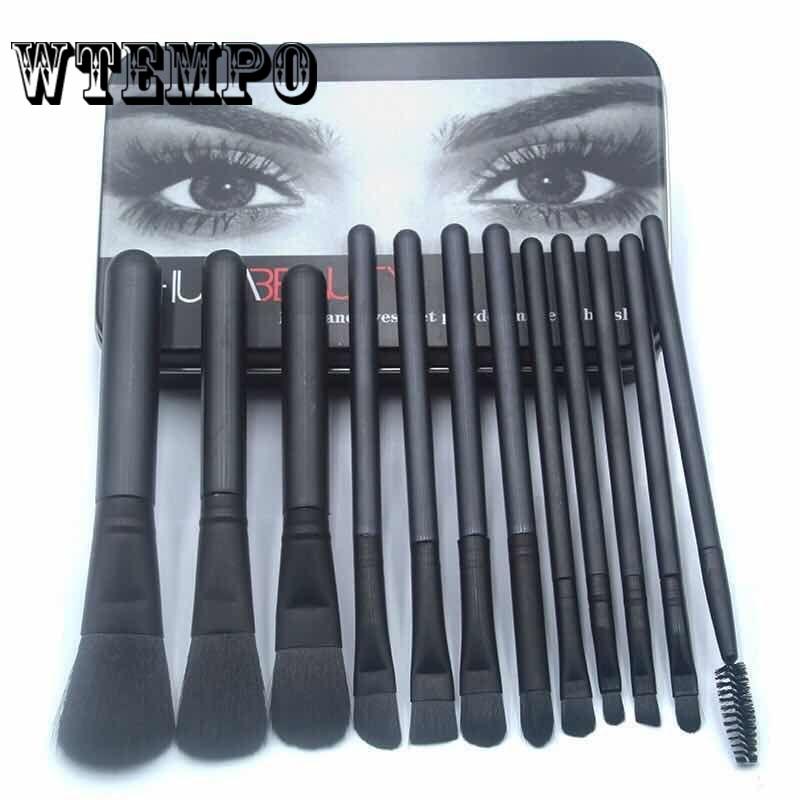 12pcs Synthetic Kabuki Makeup Brush Set Cosmetics Foundation Blending Blush Makeup Tool