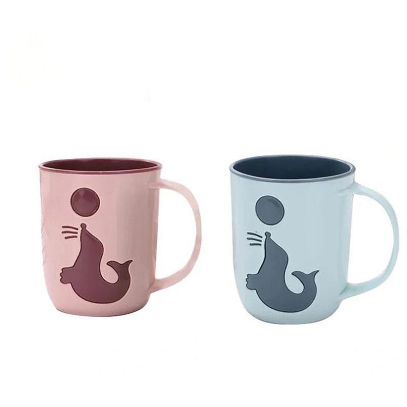 2 Sets of Couples Brushing Cups Unisex Cute Mouthwash Cup Tooth Cylinder Cup Household Simple Wash Cup Toothbrush Cup