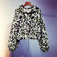 Leopard Print Long-sleeved Hooded Sweater Women's Short Coat Loose Top