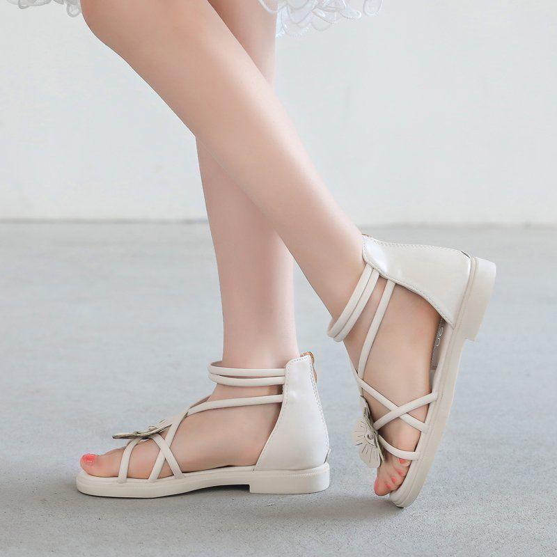 Girls' Roman Shoes  Summer Sandals  Princess Shoes  Korean Version  Children's Soft-soled Open-toed Beach Shoes