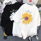 Women's Short Sleeve Summer Loose Top Sweet Round Neck Printed T-Shirt