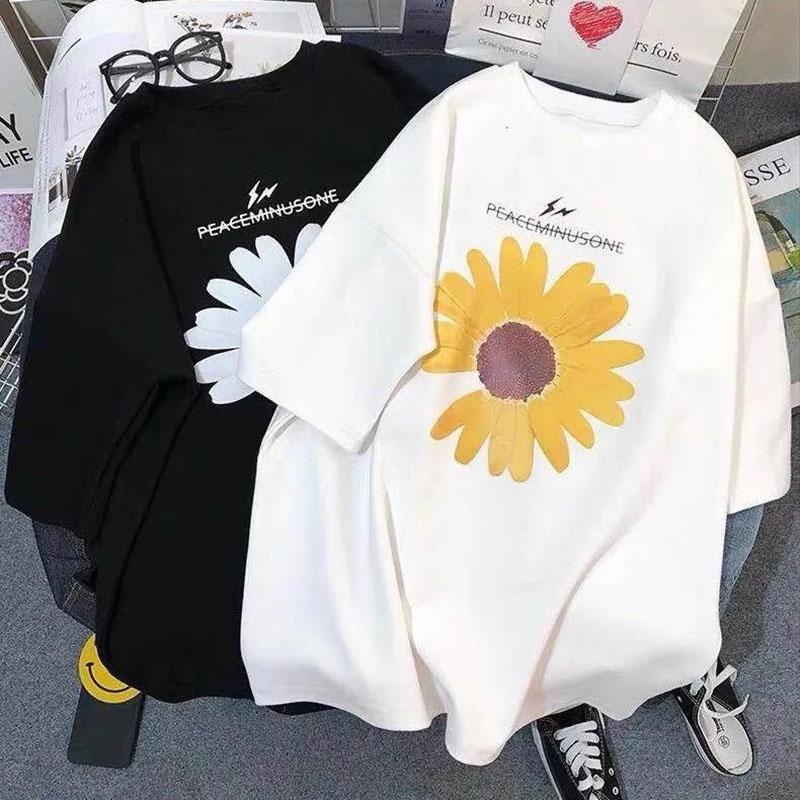 Women's Short Sleeve Summer Loose Top Sweet Round Neck Printed T-Shirt