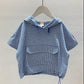 Boy's Summer Suit Two-piece Suit for Children Korean Version of Children's Cotton Plaid Hooded Two-piece Suit