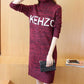 Autumn and Winter Korean Letter Sweater Skirt Thick Bottoming Shirt Mid-length Turtleneck Loose Pullover Sweater Women