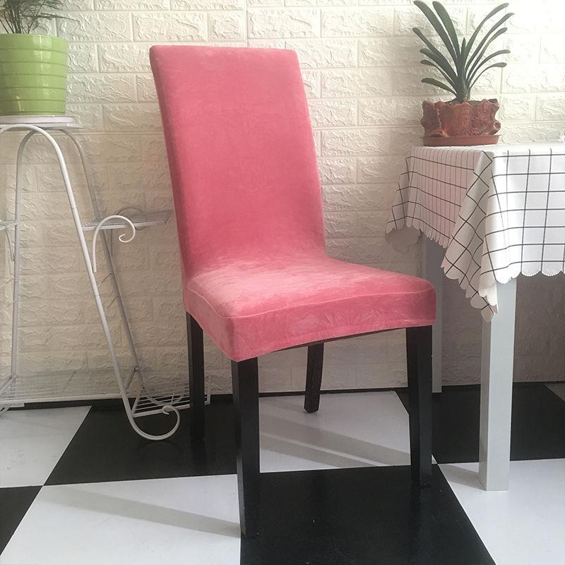 1/2/4/6pcs Solid Color Chair Cover Soft Fox Pile Fabric Chair Covers for Kitchen Dining Room Wedding Banquet Hotel