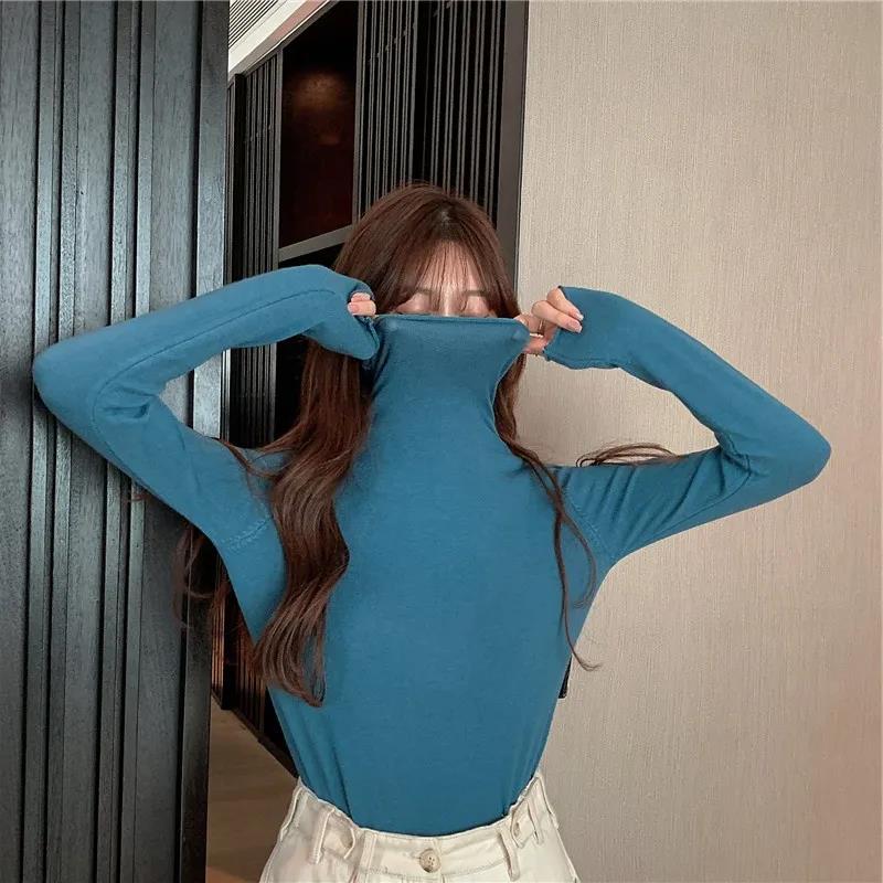 Turtleneck Women Pullover Sweater Spring Jumper Knitted Basic Top Fashion Autumn Long Sleeve Korean Ladies Clothes
