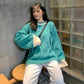 Autumn and Winter Loose Sweet Stitching Sweater Women's Knitted Long-sleeved Sweater