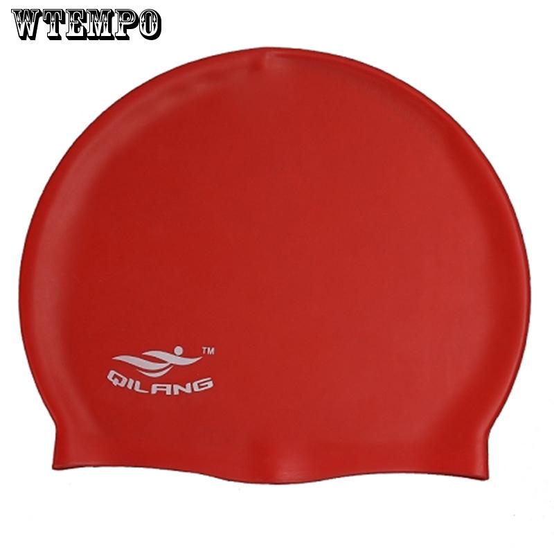 WTEMPO Swim Cap Adult Waterproof High Elastic Large Professional Silicone Swimming Cap