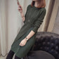 Autumn and Winter Loose Casual Dress Fashion Simple Temperament Base Skirt Mid-length Pullover Women's Sweater Dress