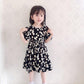 Children Dress Spring Summer Clothing  Baby Girls Clothing Printing Girl's Dress Princess Skirt Chrysanthemum Broken Flower Dress