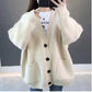 Autumn and Winter Plus Size Sweater Knit Cardigan Short Coat Solid Color Long-sleeved Young Women's Top