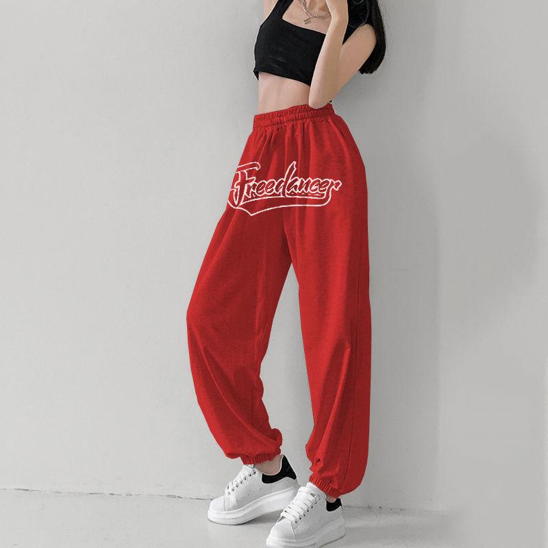 Summer Sports Pants Women Loose Personality Letter Beam Pants Tide Men and Women with The Same Paragraph Jazz Dance Harem Pants