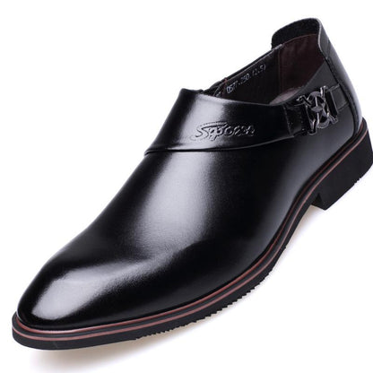 Pair of Shoes Men's Leather Business Casual Pointed Toe Shoes Wedding Shoes