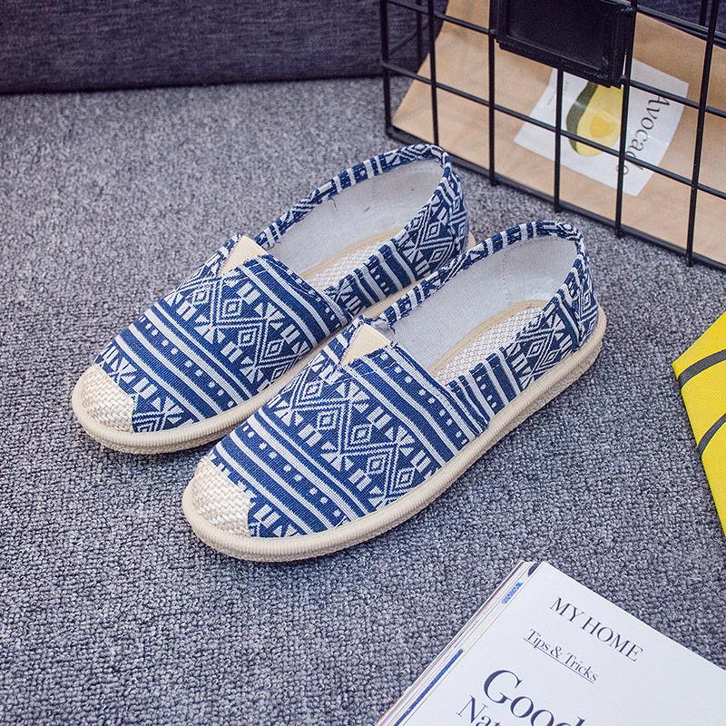 Summer Women Flat Shallow Loafers Canvas Shoes Fabric Female Casual Shoes Comfortable Breathable Ladies Mother Sewing