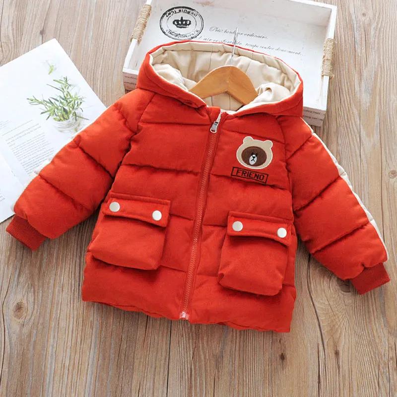 Boys and Girls Cotton-padded Jacket Baby Winter Clothes Thick and Velvet Mid-length Baby Warm Cotton-padded Clothes Cute Wind Cotton Clothes