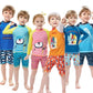 Children's Swimsuit Boy Cartoon Printing Separate Swimwear Boy Middle-aged Long-sleeved Swimming Trunks Quick-drying Bathing Suit