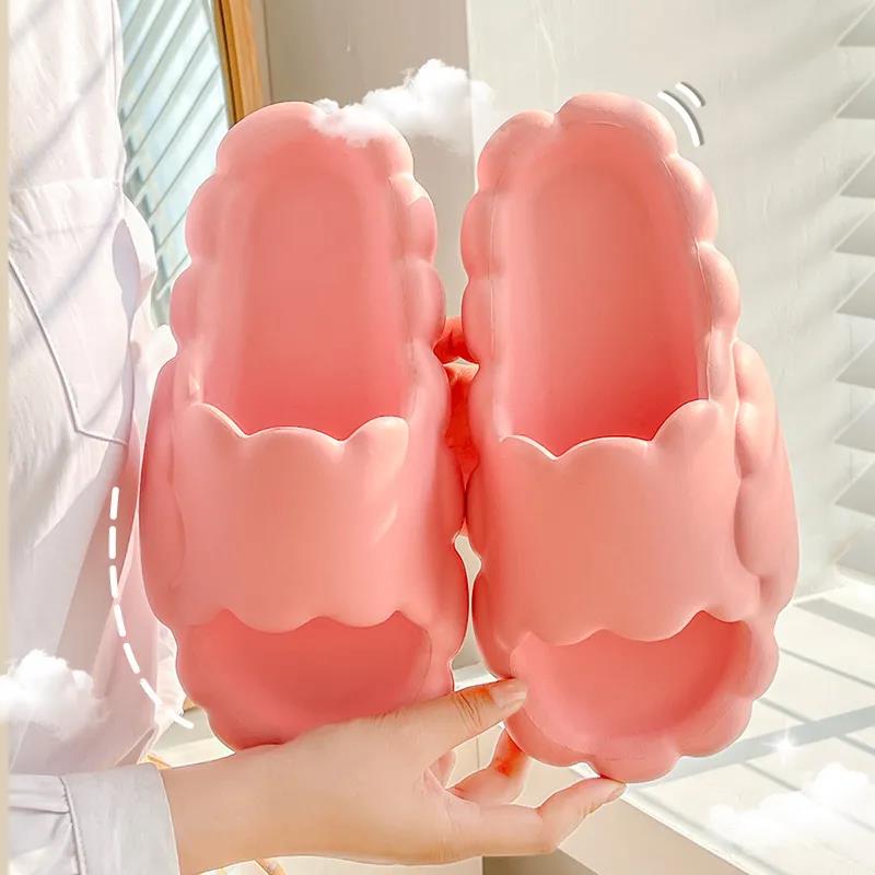 Soft Slippers Women's Summer Home Indoor Thick-bottomed Bathroom Bath Non-slip Couples Household Feces Sense Sandals and Slippers Men