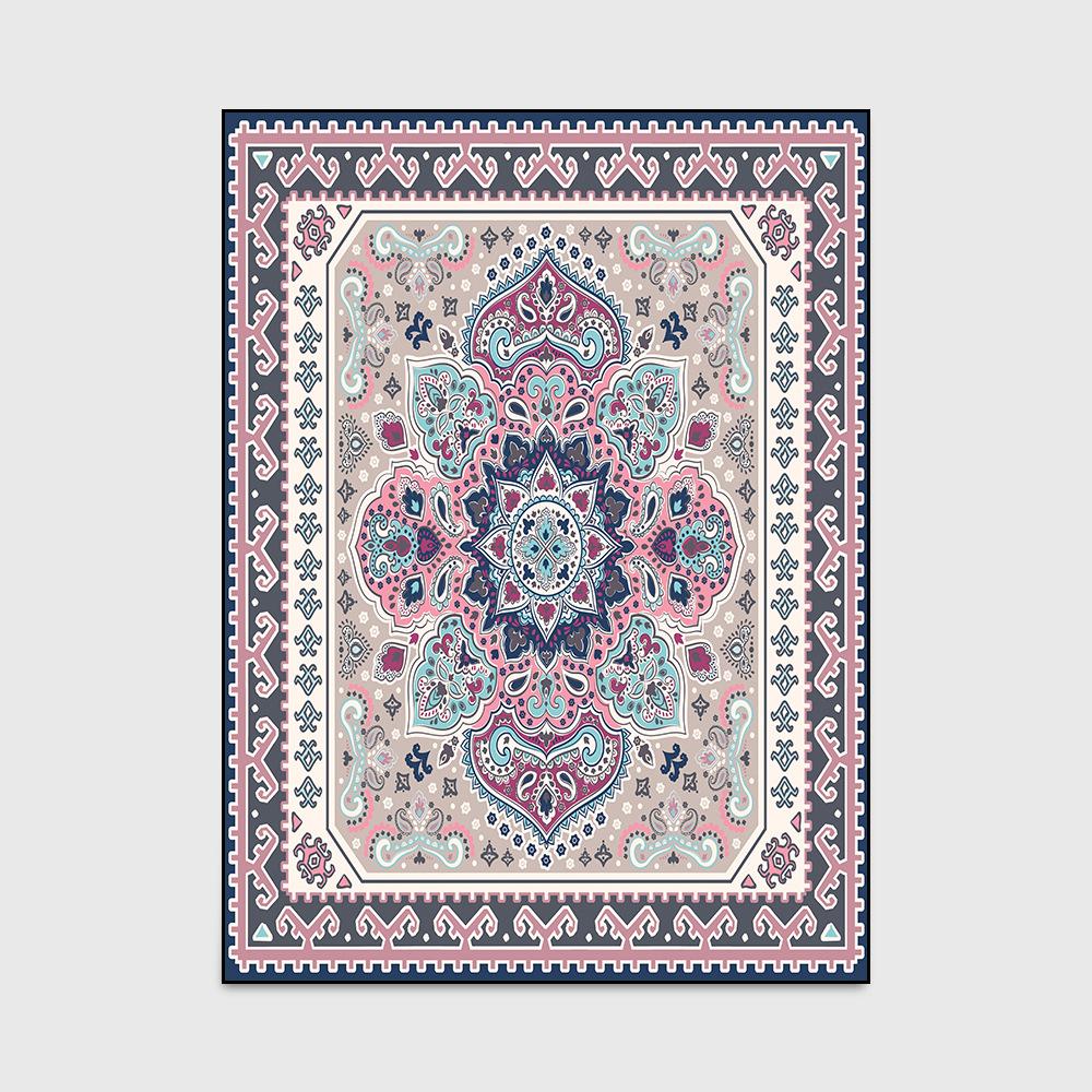 Household Carpet European Ethnic Style Carpet Geometric Pattern Bedroom Carpet Door Mat Living Room Kitchen Bedside Mat Carpet