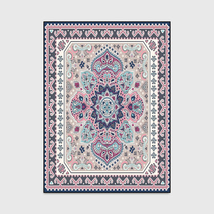 Household Carpet European Ethnic Style Carpet Geometric Pattern Bedroom Carpet Door Mat Living Room Kitchen Bedside Mat Carpet