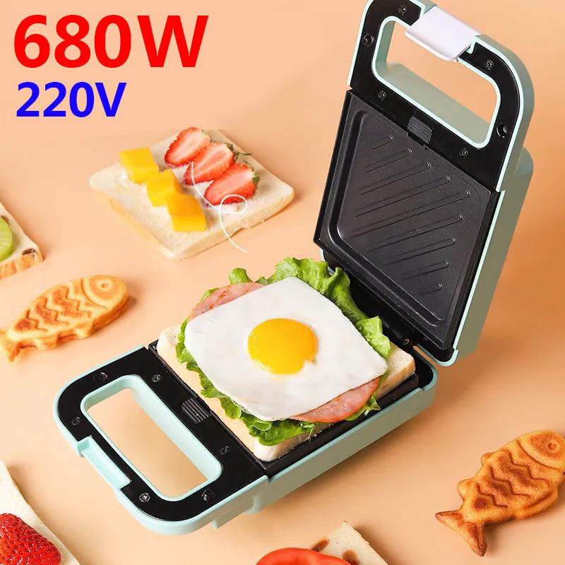 680W Sandwich Making Machine Frying and Grilling Machine Waffle Maker Kitchen Supplies for Breakfast