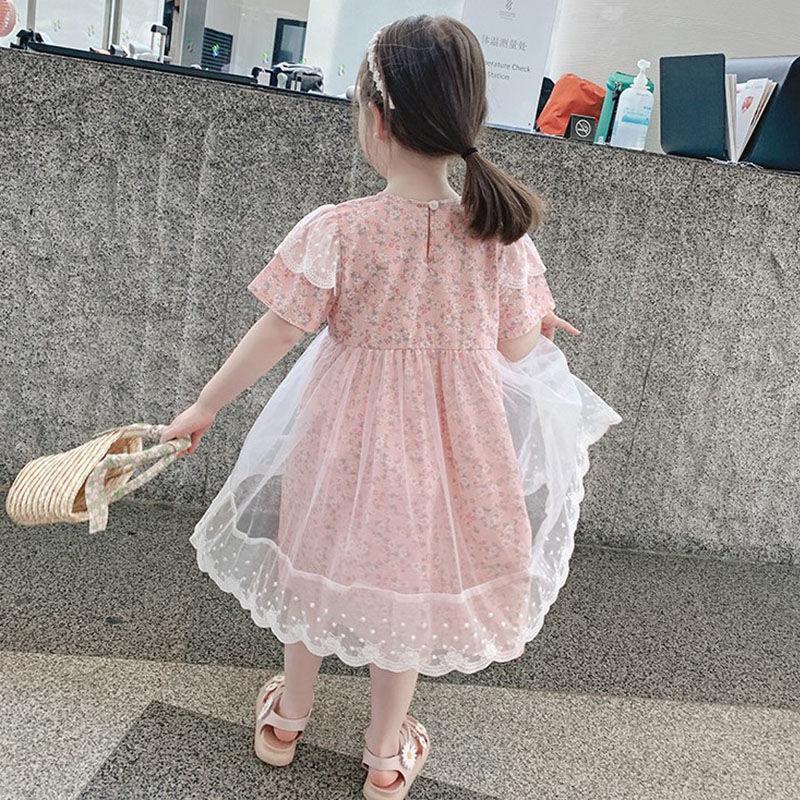 Summer Girls Tutu Dress Baby Dress Kids Dress Children Vestidos Toddler Dress See Through Mesh Patch 2 To 7 Yrs