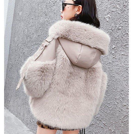 Girls' Winter Warm Jacket Korean Style Plush Thick Cashmere Coat Windproof Winter Clothes