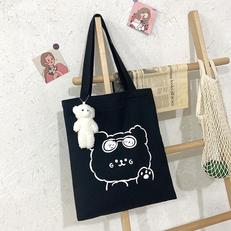 Bag Female Cute Girl Heart Large Capacity Wild Korean Student One-shoulder Portable Canvas Bag