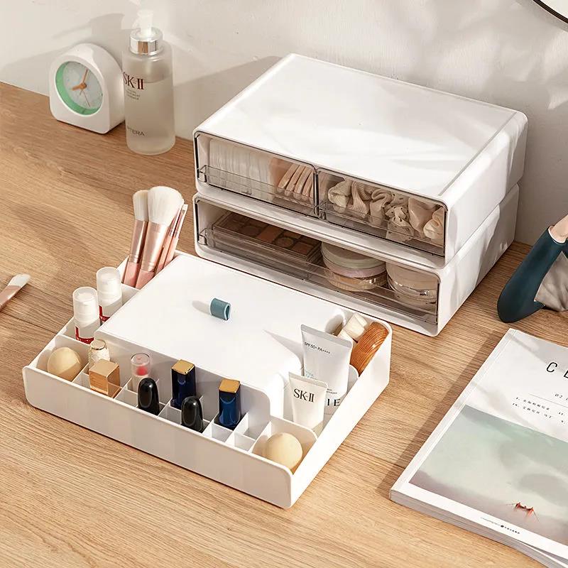 Cosmetics Storage Box Ins Desktop Drawer Large-capacity Lipstick Skin Care Products Jewelry Home Dressing Table Rack