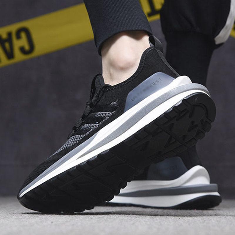 Men's Spring and Summer Breathable Deodorant Casual Sports Shoes Running Shoes Trend All-match Flying Mesh Shoes