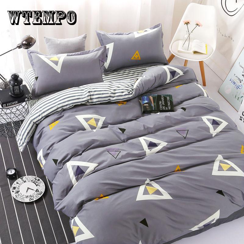 New Bedding Set Cloud Pattern Bedclothes Home Textiles Blue Bedspread Duvet Cover Set Flat Sheet