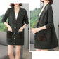 Spring and Autumn Mid-length Wool Sweater Plus Size Fashion Embroidered Blouse Simple Cardigan Middle-aged Women Jacket