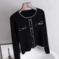 Color-blocking Long-sleeved Knitted Sweater Women's Suit Collar Pocket Shirt Temperament Age-reducing Cardigan