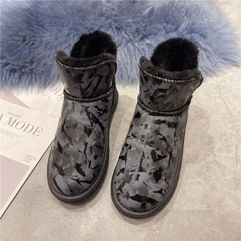 Short Tube Snow Boots Women Korean Version Plus Velvet Padded Short Boots Autumn and Winter All-match Warmth and Non-slip Cotton Shoes