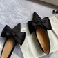 Bowknot Flat Shoes Women's Ballet Shoes Elegant Temperament Single Shoes Women