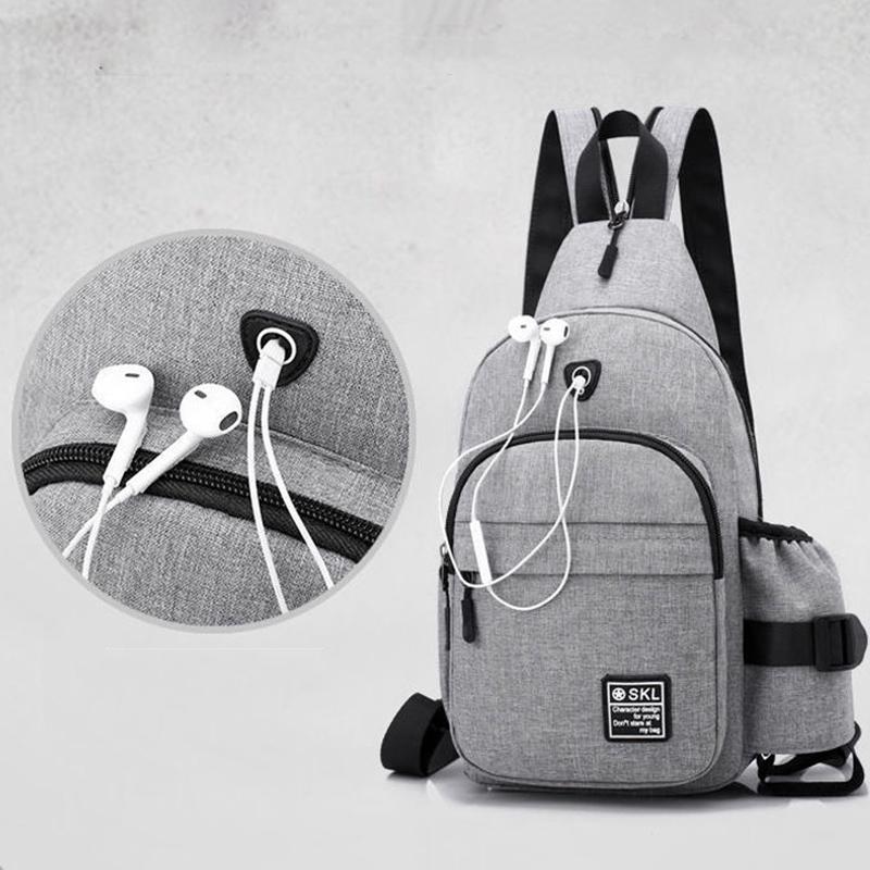 Trendy Casual Backpack Wear-resistant Waterproof Messenger Bag Chest Bag Fashion Men and Women Couple Bag