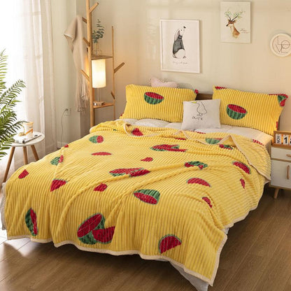 Beibei Fleece Blanket Flannel Coral Fleece Blanket Siesta Quilt Winter Plus Velvet Thick Warm Sheets