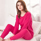 Women Long Sleeve Thermal Underwear Women Winter Thicken Tight Suit Sexy Pajamas Autumn Windproof Soft Lining Slim Body Comfortable Breathable Student